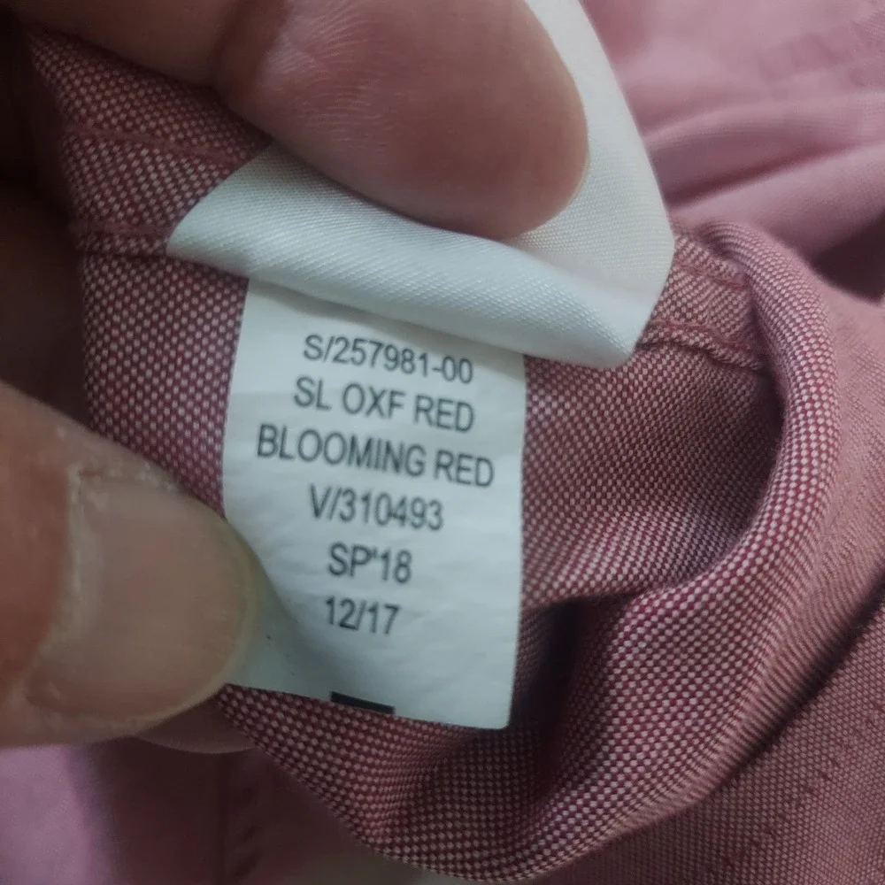 Banana Republic Slim Stretch Oxford Button Down Shirt‎ Red Size L